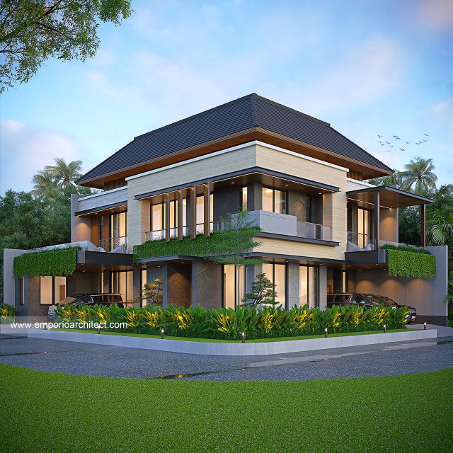 Gambar 1 Desain Rumah Modern 2 Lantai Ibu DW di  Bekasi