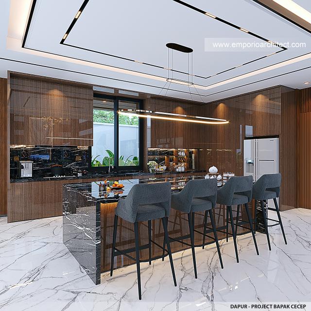 Desain Dapur Rumah Modern 2 Lantai Bapak CCP di Kuningan, Jawa Barat