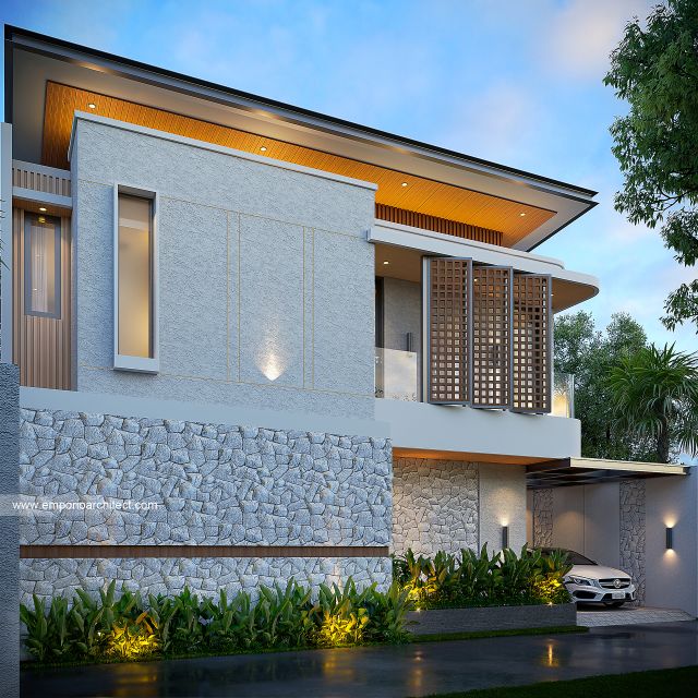 Desain Tampak Depan 3 Villa Modern 2 Lantai Ibu JTA di Ungasan, Badung, Bali