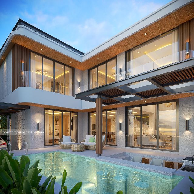 Video Desain Villa Modern 2 Lantai Ibu JTA 1946 di  Ungasan, Badung, Bali