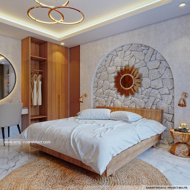 Desain Kamar Tidur 2 Villa Modern 2 Lantai Ibu JTA di Ungasan, Badung, Bali