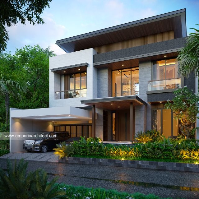 Gambar 1 Desain Rumah Modern 2 Lantai Bapak PLM 1708 di  Balikpapan