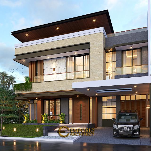 Desain Rumah Modern 2 Lantai Ibu IDH 1234 di  BSD, Tangerang Selatan, Banten