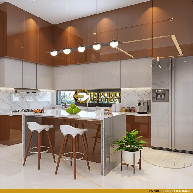 Desain Dapur Rumah Modern 2 Lantai Ibu IDH di BSD, Tangerang Selatan, Banten