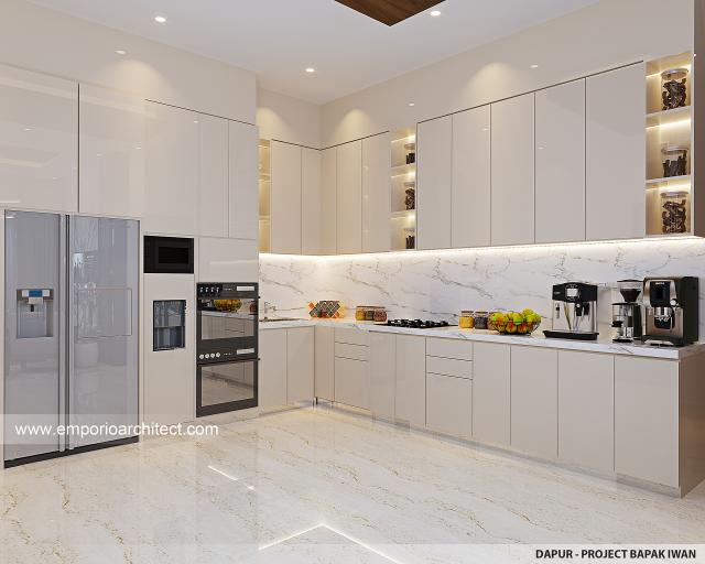 Desain Dapur Rumah Modern 2 Lantai Bapak IWN di Cikarang, Bekasi