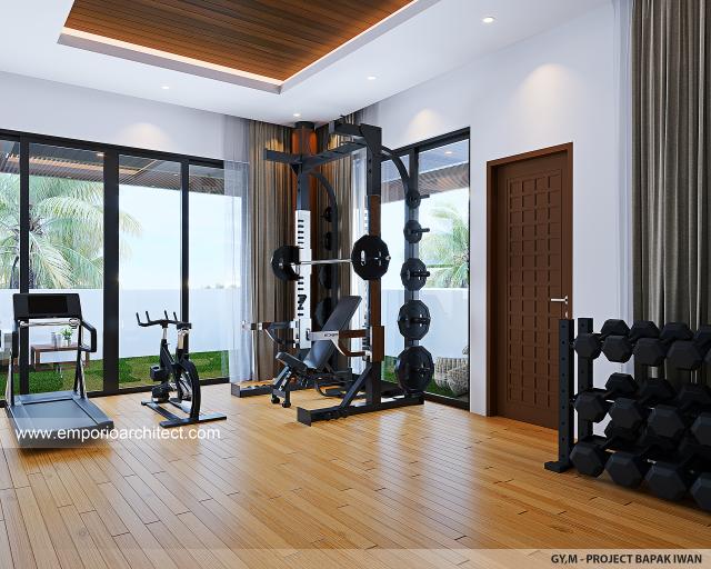 Desain Ruang Gym Rumah Modern 2 Lantai Bapak IWN di Cikarang, Bekasi