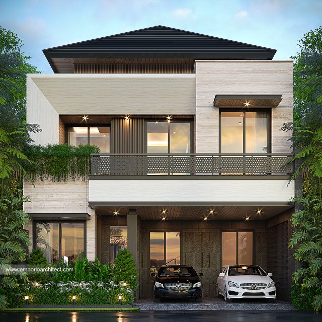 Desain Tampak Depan Rumah Modern 2 Lantai Ibu RS di Jakarta Selatan