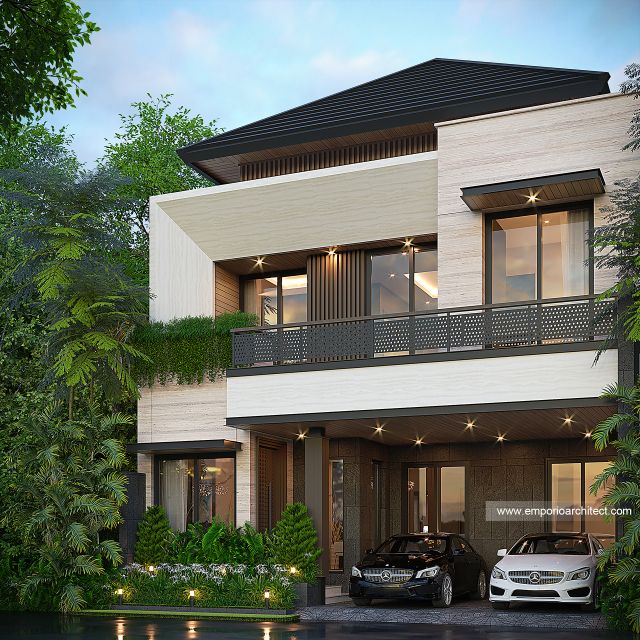 Desain Tampak Depan 3 Rumah Modern 2 Lantai Ibu RS di Jakarta Selatan