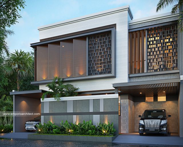 Desain Rumah Modern 2 Lantai Ibu SRL 2006 di  Duren Sawit, Jakarta Timur