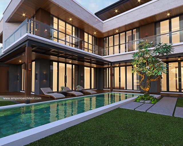 Desain Tampak Detail Samping Rumah Modern 2 Lantai Bapak KRL di Lombok