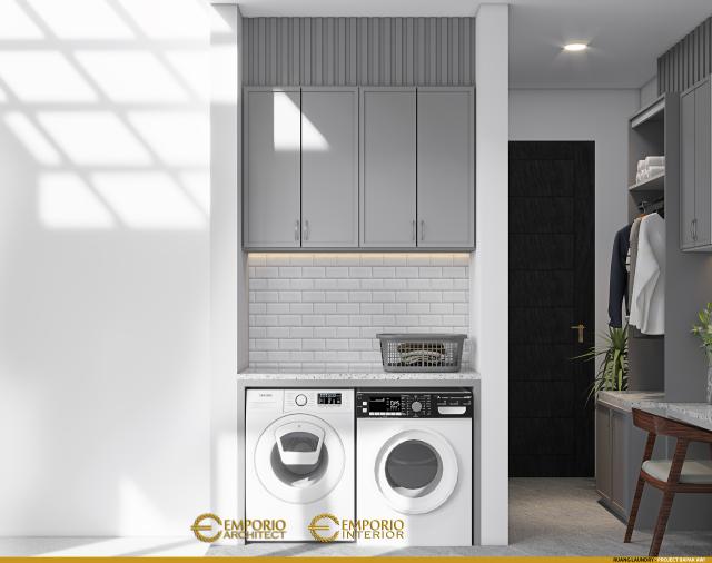 Desain Ruang Laundry Rumah Modern 2 Lantai Bapak Awi di Batam