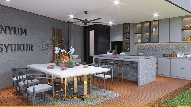 Desain Ruang Makan dan Dapur Kotor Rumah Modern 2 Lantai Bapak Awi di Batam