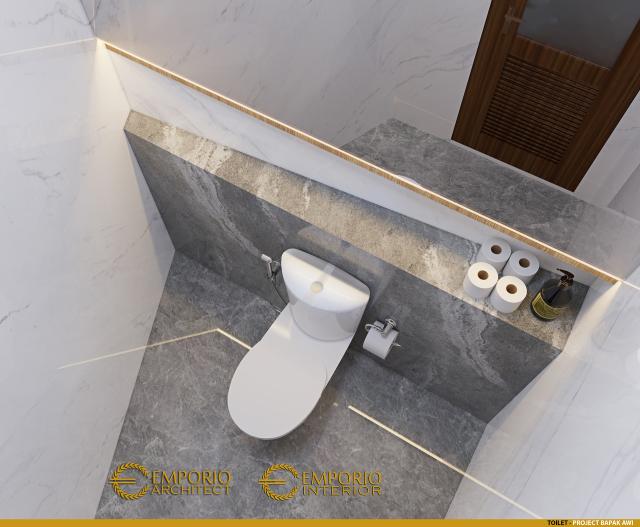 Desain Toilet Rumah Modern 2 Lantai Bapak Awi di Batam