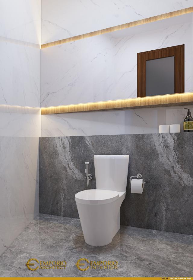 Desain Toilet Rumah Modern 2 Lantai Bapak Awi di Batam