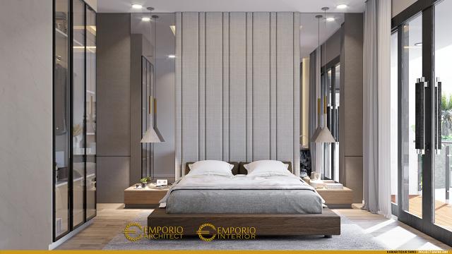 Desain Kamar Tidur Tamu Rumah Modern 2 Lantai Bapak Awi di Batam