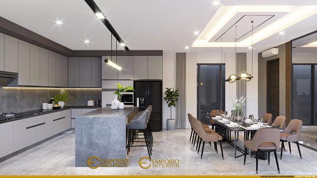 Desain Ruang Makan dan Dapur Kering Rumah Modern 2 Lantai Bapak Awi di Batam