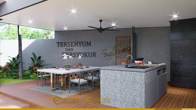 Desain Ruang Makan dan Dapur Kotor Rumah Modern 2 Lantai Bapak Awi di Batam