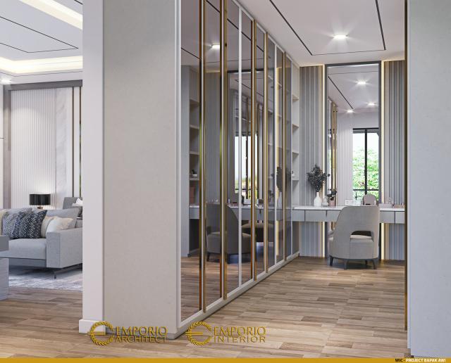 Desain Walk In Closet Rumah Modern 2 Lantai Bapak Awi di Batam