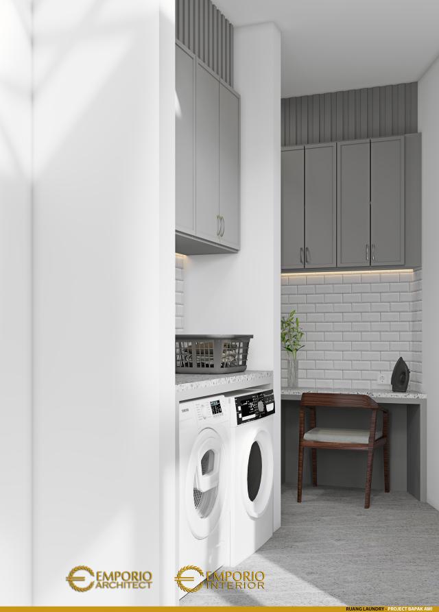 Desain Ruang Laundry Rumah Modern 2 Lantai Bapak Awi di Batam