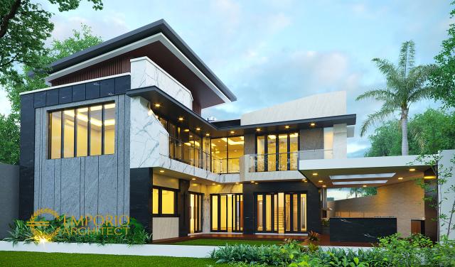 Desain Tampak Belakang Rumah Modern 2 Lantai Bapak Awi di Batam