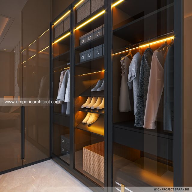 Desain Walk In Closet Rumah Modern 2 Lantai di Jakarta Timur