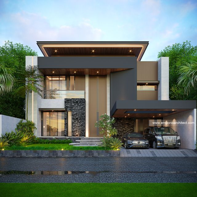 Desain Tampak Depan 3 Rumah Modern 2 Lantai di Jakarta Timur