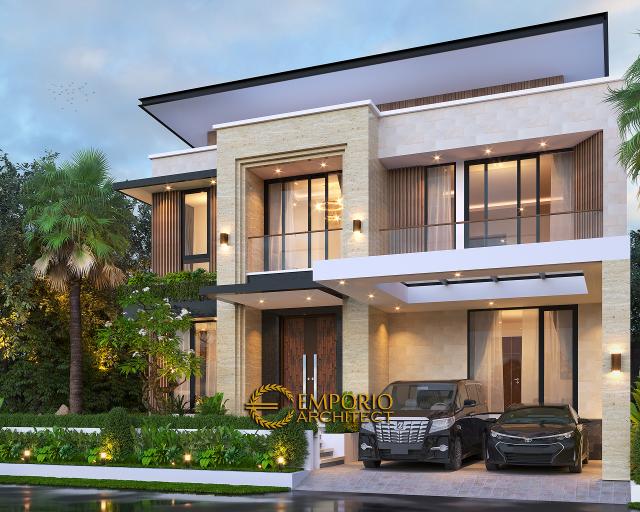 Gambar 1 Desain Rumah Modern 2 Lantai Bapak YYM 1047 di  BSD, Tangerang Selatan, Banten