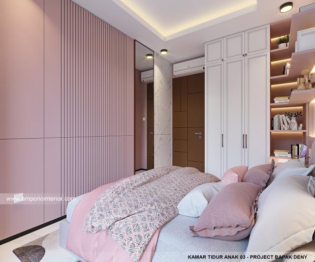 Desain Kamar Tidur Anak 3 Rumah Modern 2 Lantai Bapak DNY di Yogyakarta