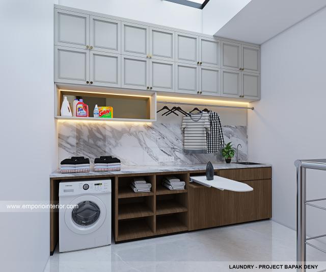 Desain Laundry Rumah Modern 2 Lantai Bapak DNY di Yogyakarta