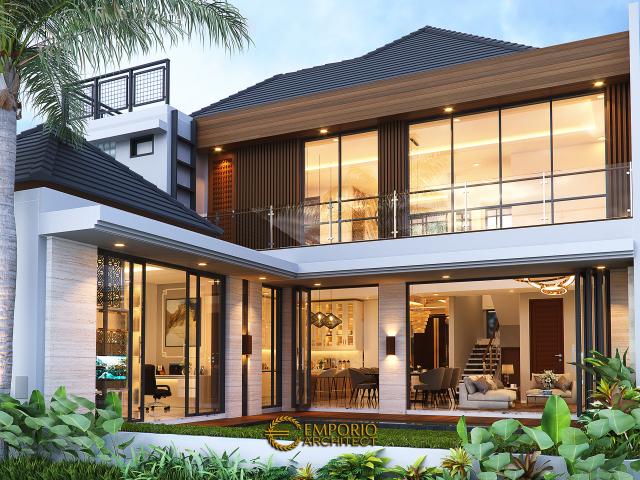 Desain Tampak Belakang Rumah Modern 2 Lantai Ibu Susan di Bandung