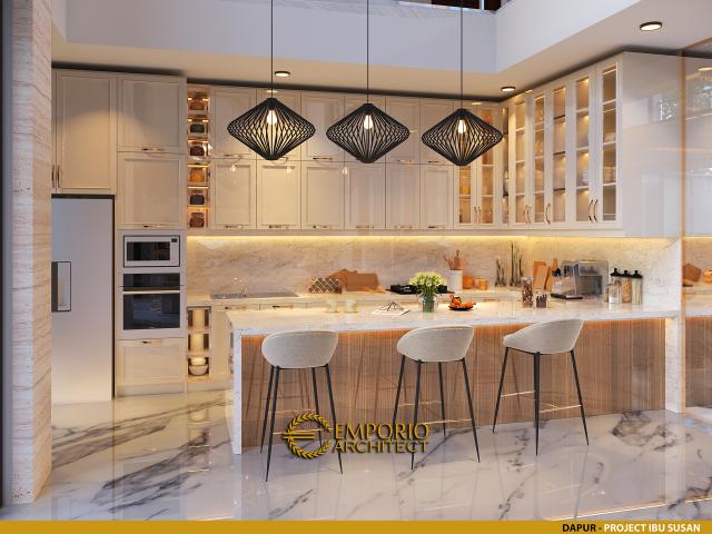 Desain Dapur Rumah Modern 2 Lantai Ibu Susan di Bandung