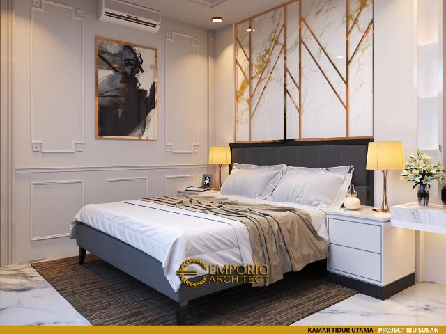 Desain Kamar Tidur Utama Rumah Modern 2 Lantai Ibu Susan di Bandung