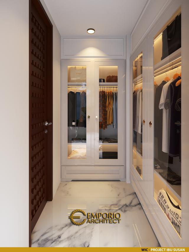 Desain Walk In Closet Rumah Modern 2 Lantai Ibu Susan di Bandung