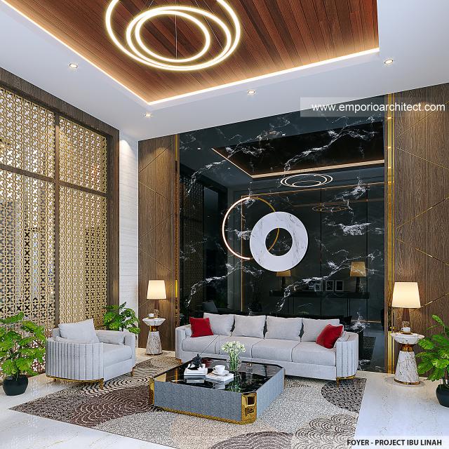 Desain Foyer Rumah Modern 2 Lantai Ibu LNH di Pontianak