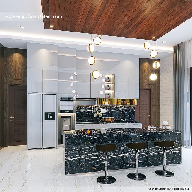 Desain Dapur Rumah Modern 2 Lantai Ibu LNH di Pontianak