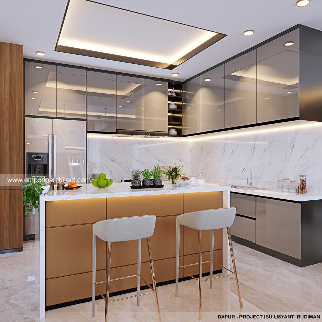 Desain Dapur Rumah Modern 2 Lantai Ibu Lisyanti Budiman di Tangerang