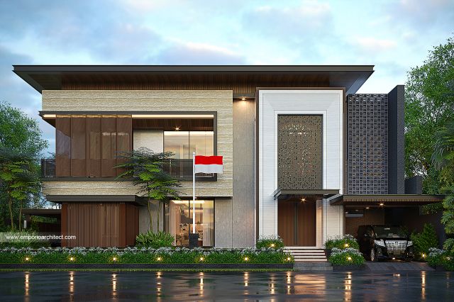 Desain Rumah Modern 2 Lantai Ibu YN 1944 di  Depok