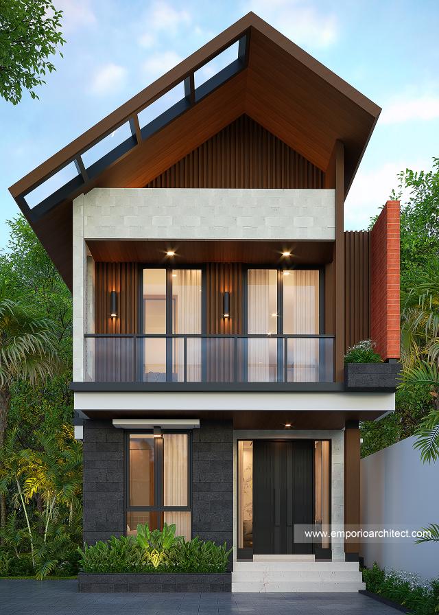 Desain Tampak Depan 3 Rumah Modern 2 Lantai Ibu E di Jembrana, Bali