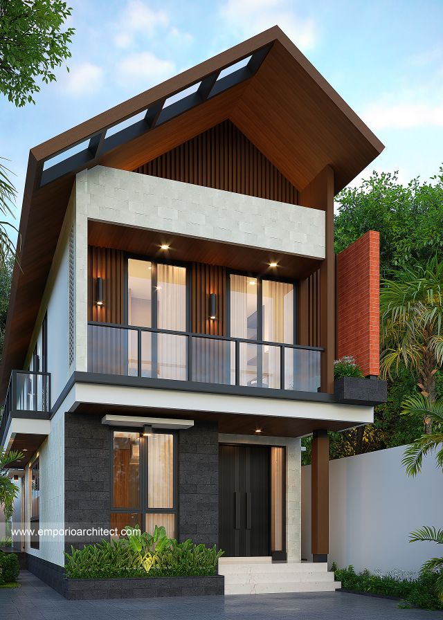 Gambar 1 Desain Rumah Modern 2 Lantai Ibu E di  Jembrana, Bali