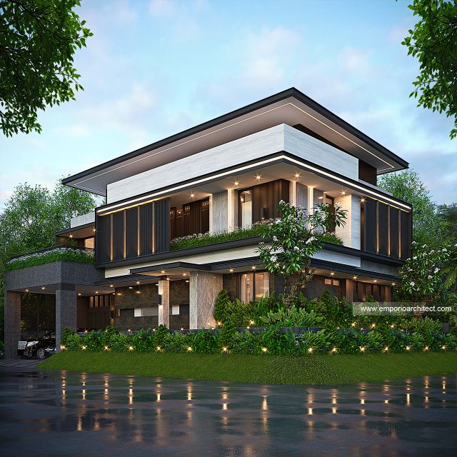 Gambar 1 Desain Rumah Modern 2 Lantai Ibu NNK 1957 di  Karawang, Jawa Barat