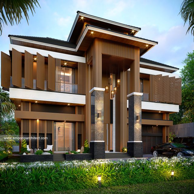 Desain Tampak Depan 3 Rumah Modern 2 Lantai Bapak EFD di Sentul City, Bogor