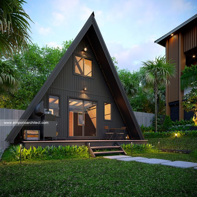 Desain Bangunan Paviliun Rumah Modern 2 Lantai Bapak EFD di Sentul City, Bogor