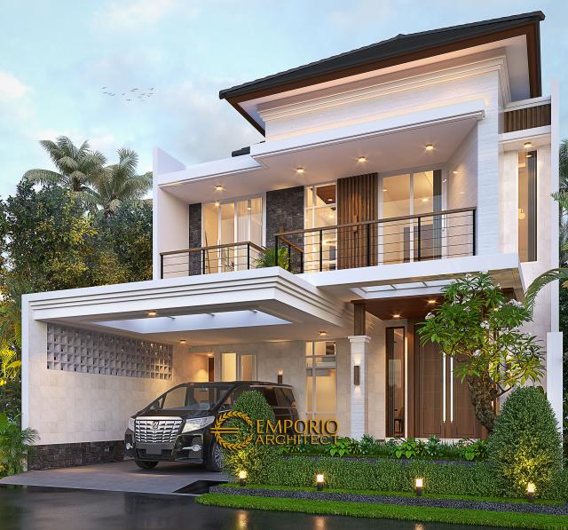 Desain Rumah Modern 2 Lantai Bapak ATN di Bekasi, Jawa Barat - Tampak Depan