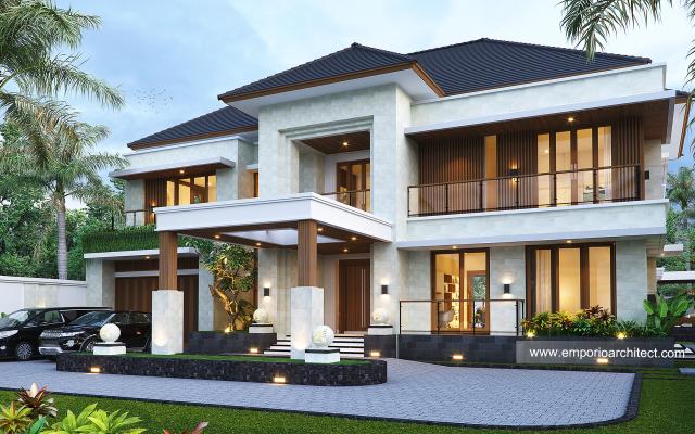 Desain Tampak Depan 2 Rumah Modern 2 Lantai Bapak PGK di Semarang, Jawa Tengah