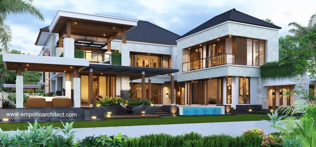 Desain Tampak Belakang Rumah Modern 2 Lantai Bapak PGK di Semarang, Jawa Tengah