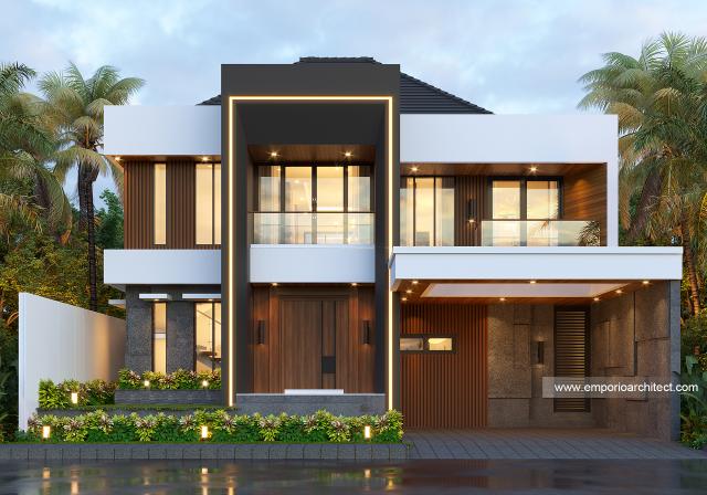 Desain Tampak Depan 3 Rumah Modern 2 Lantai Ibu Rita di Badung, Bali