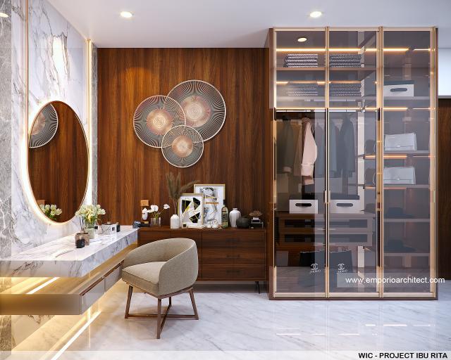 Desain Walk In Closet Rumah Modern 2 Lantai Ibu Rita di Badung, Bali