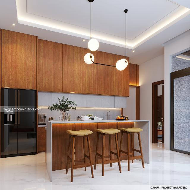 Desain Dapur Rumah Modern 2 Lantai Bapak ERC di Jawa Barat