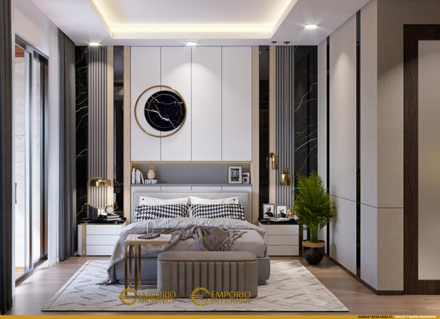 Desain Kamar Tidur Anak 1 Rumah Modern 2 Lantai Bapak IDW di Bandung, Jawa Barat