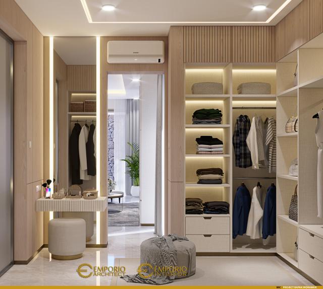 Desain Walk In Closet Rumah Modern 2 Lantai Bapak IDW di Bandung, Jawa Barat